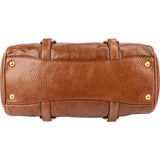 Miu Miu Brown Vitello Shine Leather Drawsting Satchel Handbag