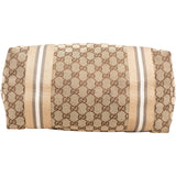 Gucci Monogram GG Canvas Patent Leather Web Stripe Tote Shoulder Bag