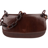 Prada Leather Tortoise Chain Shoulder Handbag