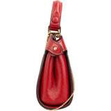 Fendi Red Calfskin Micro Nano Peekaboo Crossbody Handbag
