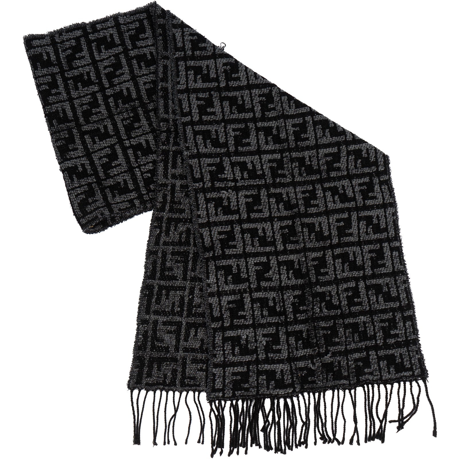 [🔄️B06 / F28] Fendi Wool Monogram FF Emblem Schal Scarf - vintageandkickz