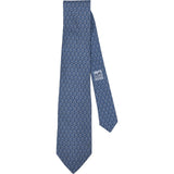 Hermès Blue H Print Silk Tie Krawatte