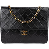 Chanel Quilted Lambskin 24K Gold Single Flap Shoulder Bag