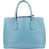 Prada Blue Saffiano Leather Double Handbag - vintageandkickz
