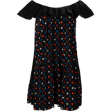 Louis Vuitton Black Silk Heart Monogram Off-Shoulder Ruffles Dress (FR 36 / DE 34)