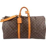 Louis Vuitton Monogram Canvas Keepall 55 Bandoulière Travel Bag
