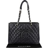 Chanel Quilted Caviar Leather Grand Shopping Tote Shoulder Bag