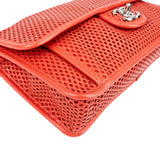 Chanel Perforated Leather Palladium Single Flap Shoulder Bag