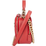 Chanel Red Quilted Lambskin Top Handle Vanity Case Crossbody Bag