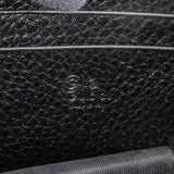 Gucci Black Leather Interlocking GG Wallet On Chain Crossbody Bag