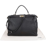 Fendi Black Calfskin Peekaboo Large Handbag
