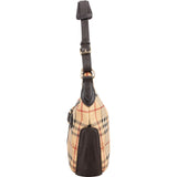 Burberry Haymarket Check Coated Canvas Bridle Hobo Shoulder Bag