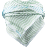 Chanel Cruise in Singapure Blue Striped Wave Print Silk 90 Scarf Tuch