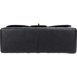 Chanel Quilted Caviar Leather Jumbo Double Flap Crossbody Bag