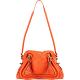Chloé Orange Grained Leather Paraty Handbag
