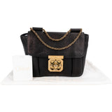 Chloé Black Leather Elsie Turnlock Crossbody Bag