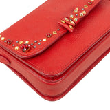 Miu Miu Red Studded Leather Bow Crossbody Bag