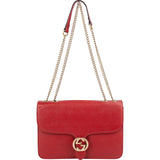 Gucci Pebbled Calfskin Interlocking GG Shoulder Crossbody Bag