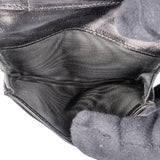 Prada Black Leather Triangle Mini Wallet