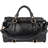 Miu Miu Vitello Lux Leather Bow Satchel Handbag