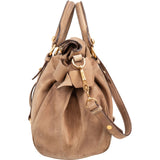 Miu Miu Brown Suede Bow Satchel Handbag