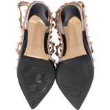 Valentino Garavani Bicolor Leather Rockstud T-Strap Heels Pumps (35)
