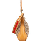 Gucci Monogram GG Canvas Bamboo Handle Shoulder Handbag