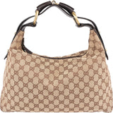 Gucci Monogram GG Canvas Horsebit Ring Hobo Shoulder Bag