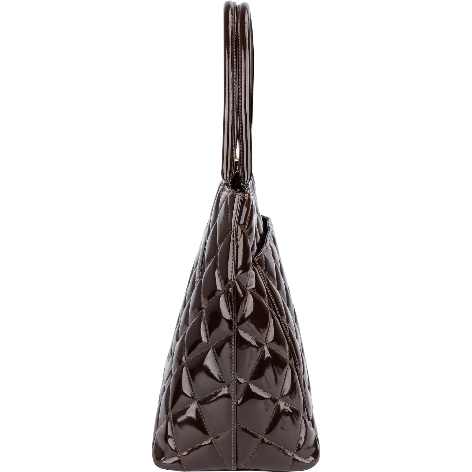 Chanel Quilted Patent Leather CC Medallion Handbag - vintageandkickz