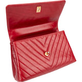 Chanel Quilted Calfskin Chevron Coco Handle Single Flap Handbag