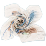 Chanel Watercolor Floral Print Silk 90 Scarf Tuch