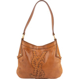 Yves Saint Laurent Leather Stitched Emblem Hobo Shoulder Bag