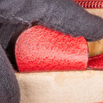 Gucci Red Grained Leather Bamboo Briefcase Crossbody Bag - vintageandkickz