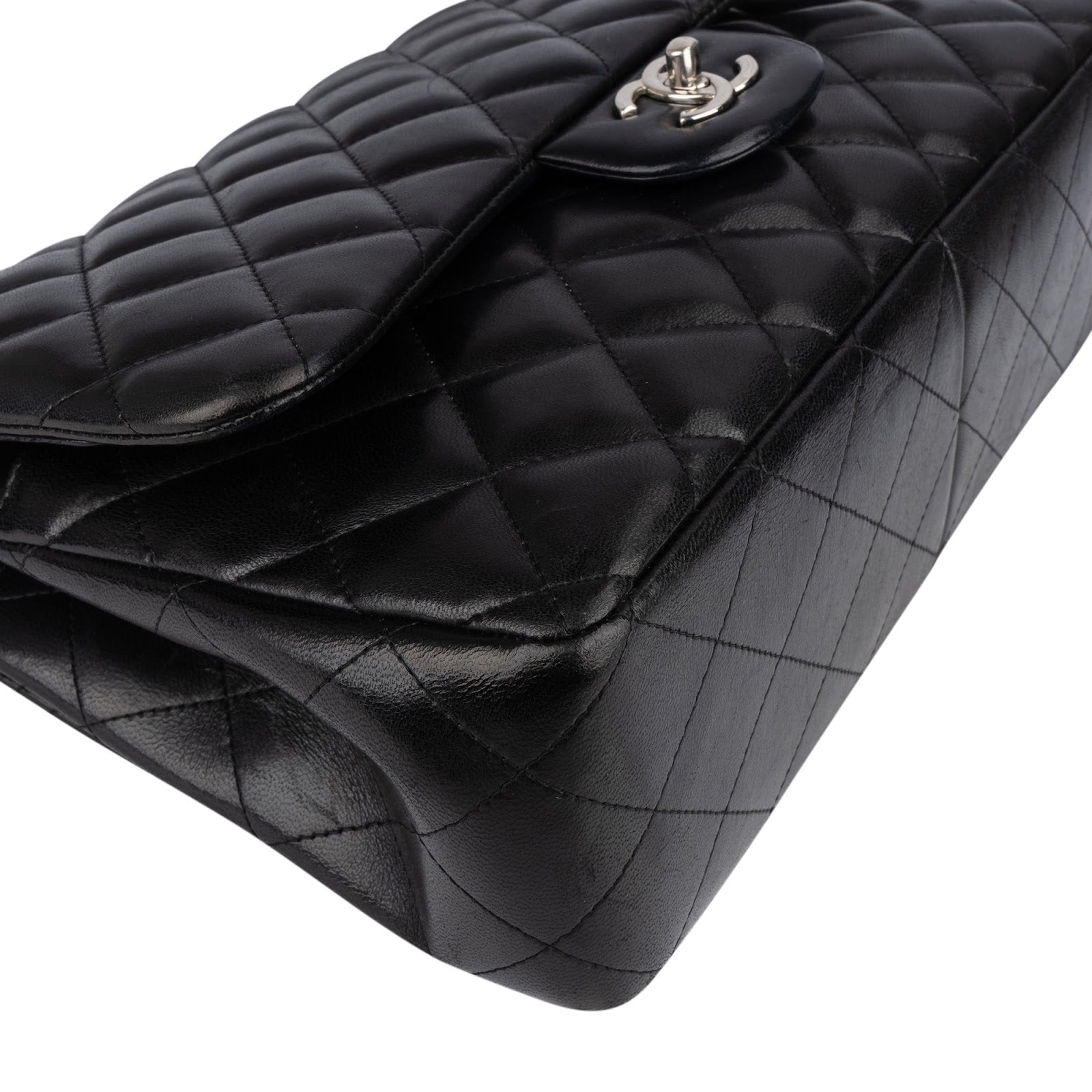 Chanel Quilted Lambskin Jumbo Double Flap Crossbody Bag xx datacode - vintageandkickz