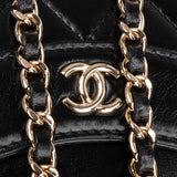 Chanel Quilted Lambskin Top Handle Wallet On Chain Crossbody Bag