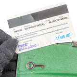 Prada Saffiano Leather Tricolor Studded Lock Wallet