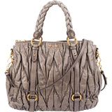 Miu Miu Gathered Leather Coffer Bag Handbag