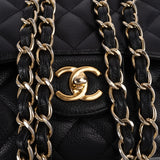 Chanel Quilted Caviar Leather Jumbo Double Flap Crossbody Bag
