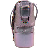 Chanel Purple Quilted Calfskin Multicolor Rainbow Hardware Gabrielle Crossbody Bag