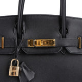 Hermès Noir Swift Leather Birkin 30 Handbag - vintageandkickz