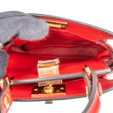Fendi Red Calfskin Micro Nano Peekaboo Crossbody Handbag