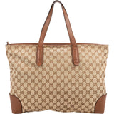 Gucci Monogram GG Canvas Web Tote Shoulder Bag