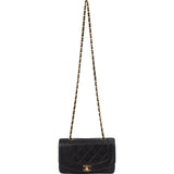 Chanel Quilted Lambskin 24K Gold Diana Single Flap Crossbody Bag