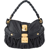 Miu Miu Matelassé Nappa Leather Coffer Hobo City Shoulder Bag