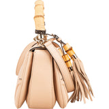 Gucci Pebbled Leather Bamboo Top Handle Flap Daily Handbag