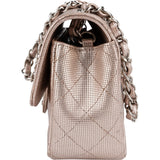 Chanel Metallic Quilted Perforated Leather Small Single Flap Crossbody Bag