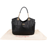 Salvatore Ferragamo Pebbled Leather Gancini Tote Shoulder Bag