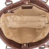 Prada Canvas Jacquard Emblem Tote Shoulder Bag