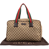 Gucci Monogram GG Canvas Web Boston Handbag