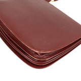 Cartier Bordeaux Leather Briefcase Flap Shoulder Bag